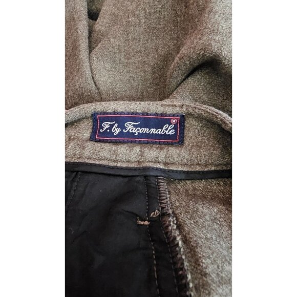 F. by Faconnable women's made in Italy gray brown wool pants wide leg size 12P - Picture 5 of 5